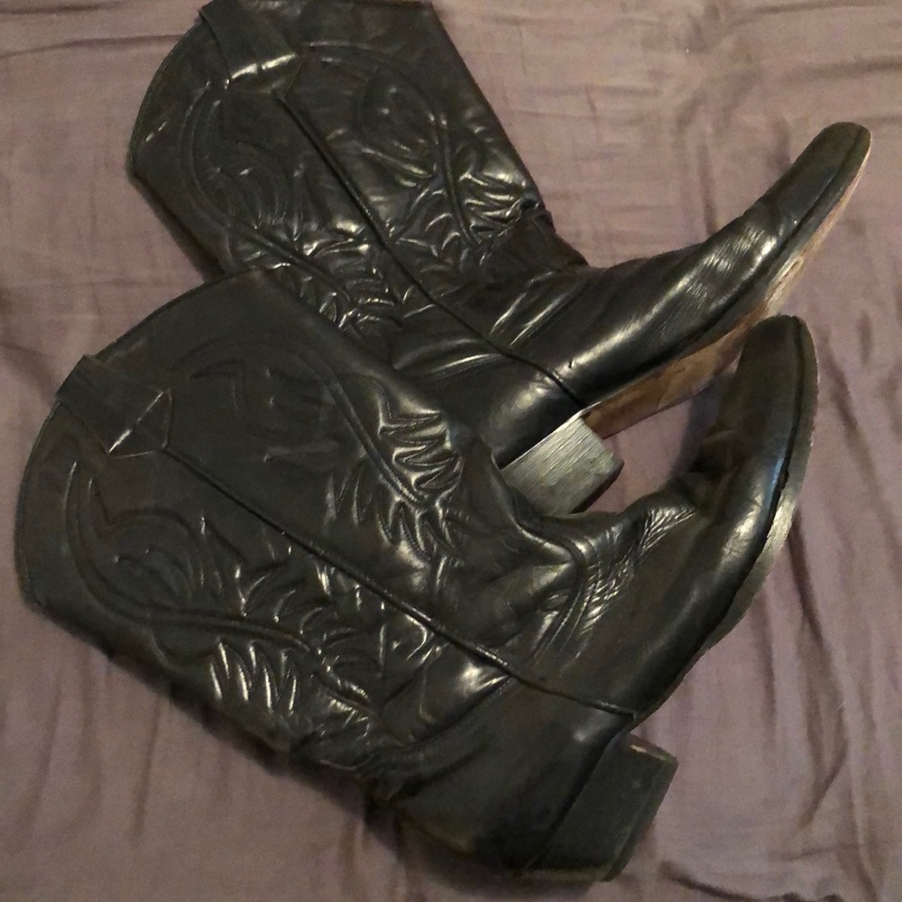 Soft leather cowgirl boots